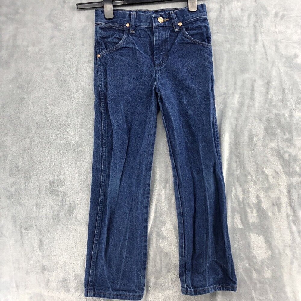 Wrangle Jeans Boys 9 Reg Straight Leg Blue Medium Wash Adjustable Waist Ranch